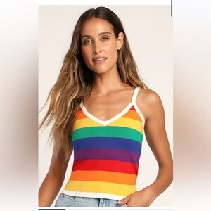 Lulu's Rainbow Striped Tank Top